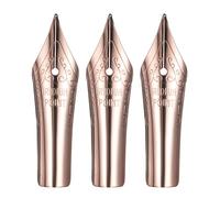 PATIKIL 1 mm Line Width Fountain Pen Nib Replacement, 3 Pack 304 Stainless Steel Special Spare Ink Dip Calligraphy Pen Nib for Drawing Writing Signing, Rose Gold(Curved Tip)