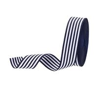 PATIKIL 1" Navy and White Striped Grosgrain Ribbon, 10 Yard Polyester Fabric Stripe Craft Ribbon Double Faced Design for Bow Gift Wrapping DIY Making Christmas Decorations