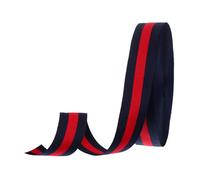PATIKIL 1" Navy Red Striped Grosgrain Ribbon, 25 Yard Polyester Fabric Stripe Craft Ribbon Double Faced Design for Bow Gift Wrapping DIY Making Garment Christmas Decorations