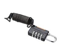 PATIKIL 1 Pack 4 Digit Combination Lock, Helmet Padlock Cable Lock Gym Locker Lock with 3.28Ft Flexible Security Steel Lock Wire for Bike Locker Travel Luggage, Black