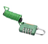 PATIKIL 1 Pack 4 Digit Combination Lock, Helmet Padlock Cable Lock Gym Locker Lock with 3.28Ft Flexible Security Steel Lock Wire for Bike Locker Travel Luggage, Green