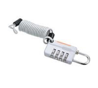 PATIKIL 1 Pack 4 Digit Combination Lock, Helmet Padlock Cable Lock Gym Locker Lock with 3.28Ft Flexible Security Steel Lock Wire for Bike Locker Travel Luggage, Grey