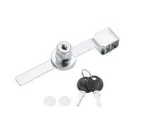 PATIKIL 1 Pack Sliding Glass Door Ratchet Lock with 2 Keys 5.6x0.6inch, Silver