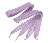 PATIKIL 1 Pair 47.2 Inch Gingham Shoelaces, 1 Inch Wide Purple Small Check Ribbon Shoe Laces Plaid Satin Fabric Shoe Strings Replacement for Women Men Sport Sneakers Boots High-Tops