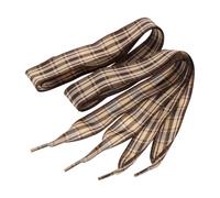 PATIKIL 1 Pair 55.1 Inch Gingham Shoelaces, 1 Inch Wide Coffee Check Ribbon Shoe Laces Plaid Satin Fabric Shoe Strings Replacement for Women Men Sport Sneakers Boots High-Tops
