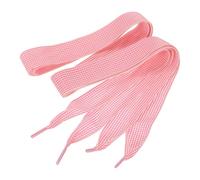 PATIKIL 1 Pair 55.1 Inch Gingham Shoelaces, 1 Inch Wide Pink Small Check Ribbon Shoe Laces Plaid Satin Fabric Shoe Strings Replacement for Women Men Sport Sneakers Boots High-Tops