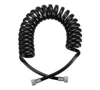 PATIKIL 1 Pcs 1/8 Polyurethane Recoil Air Hose, 6ft Air Compressor Hose with 1/8 Inch Quick Fittings and Bend Restrictor for Air Brush Paint Machine Nails, Black