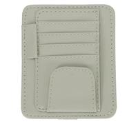 PATIKIL 1 Pcs Car Sun Visor Organizer, 6.1 x 4.9 Inch PU Leather Vehicle Storage Pouch Holder for Sunglasses Card Pen Driver License Car Accessories, Gray