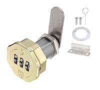 PATIKIL 1 PCS Combination Cabinet Cam Lock, 3-Digit Keyless Metal Locks with 1 Inch Cylinder for Cabinet Drawer Doors Deposit Box Filing Mailbox, Gold