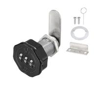 PATIKIL 1 PCS Combination Cabinet Cam Lock, 3-Digit Keyless Metal Locks with 1 Inch Cylinder for Cabinet Drawer Doors Deposit Box Filing Mailbox, Black
