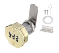 PATIKIL 1 PCS Combination Cabinet Cam Lock, 3-Digit Keyless Metal Locks with 13/16Inch Cylinder for Cabinet Drawer Doors Deposit Box Filing Mailbox, Gold