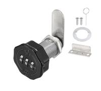 PATIKIL 1 PCS Combination Cabinet Cam Lock, 3-Digit Keyless Metal Locks with 3/16Inch Cylinder for Cabinet Drawer Doors Deposit Box Filing Mailbox, Black