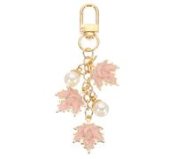 PATIKIL 1 Pcs Maple Leaf Keychain, Metal Cute Keychains Charm with Swivel Clasps Keyring Key Chain for Women Girls Bag Purse Charms Party Favors Gift, Pink