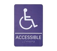 PATIKIL 1 Pcs Restroom Sign, 9x6 Inch Braille Unisex Braille Restroom Bathroom Sign with Braille for Business Office Door Toilet Wall Decoration, Blue & white