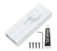 PATIKIL 1 Pcs Slide Barrel Bolt Latch Lock, 3" Adhesive Aluminum Alloy Security Slide Lock Heavy Duty Gate Hardware for Shed Barn Window Screen, White