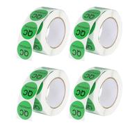 PATIKIL 1" QC Approval Labels, 4 Roll/2000 Pcs Inventory Quality Control Stickers Round Warehouse Management Organization Labels for Shipping Manufacturing Inspection, Green