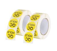 PATIKIL 1" QC Hold Labels, 2 Roll/1000 Pcs Inventory Quality Control Stickers Round Warehouse Management Organization Labels for Shipping Manufacturing Inspection, Yellow