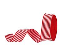 PATIKIL 1" Red and White Striped Grosgrain Ribbon, 10 Yard Polyester Fabric Stripe Craft Ribbon Double Faced Design for Bow Gift Wrapping DIY Making Christmas Decorations