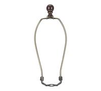 PATIKIL 1 Set 8" Lamp Shade Harp Holder, Heavy Duty Detachable Lampshade Brackets with 1.46" Height Solid Metal Finial Shade Holder for Table and Floor Lamps, Bronze/Brown