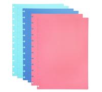 PATIKIL 1 Set Discbound Notebook Cover, 11.8 x 8.5 A4 Letter Size PP Disc Planner Cover for Notebook Planner Office Product, Pink/Blue/Green