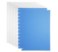 PATIKIL 1 Set Discbound Notebook Cover, 11.8 x 8.5 A4 Letter Size PP Disc Planner Cover for Notebook Planner Office Product, White/Blue