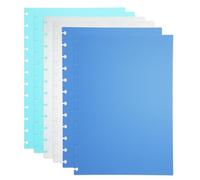 PATIKIL 1 Set Discbound Notebook Cover, 11.8 x 8.5 A4 Letter Size PP Disc Planner Cover for Notebook Planner Office Product, White/Blue/Green