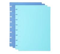 PATIKIL 1 Set Discbound Notebook Cover, 8.5 x 6 A5 Letter Size PP Disc Planner Cover for Notebook Planner Office Product, Blue/Green