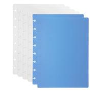PATIKIL 1 Set Discbound Notebook Cover, 8.5 x 6 A5 Letter Size PP Disc Planner Cover for Notebook Planner Office Product, White/Blue
