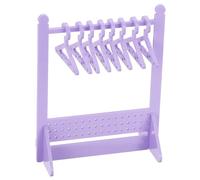PATIKIL 1 Set Earring Holder with 8 Coat Hanger, Acrylic Earring Holder Organizer Stand Mini Coat Hangers Earring Display Stand Coat Rack with 48 Hole for Studs Long Earrings, Dark Purple