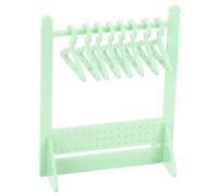 PATIKIL 1 Set Earring Holder with 8 Coat Hanger, Acrylic Earring Holder Organizer Stand Mini Coat Hangers Earring Display Stand Coat Rack with 48 Hole for Studs Long Earrings, Green
