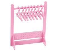 PATIKIL 1 Set Earring Holder with 8 Coat Hanger, Acrylic Earring Holder Organizer Stand Mini Coat Hangers Earring Display Stand Coat Rack with 48 Hole for Studs Long Earrings, Pink
