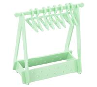 PATIKIL 1 Set Earring Holder with 8 Coat Hangers, Acrylic Earring Holder Organizer Stand Mini Coat Hangers Earring Display Stand Coat Rack with 20 Hole for Studs Long Earring, Green