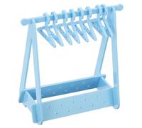 PATIKIL 1 Set Earring Holder with 8 Coat Hangers, Acrylic Earring Holder Organizer Stand Mini Coat Hangers Earring Display Stand Coat Rack with 20 Hole for Studs Long Earring, Blue