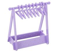PATIKIL 1 Set Earring Holder with 8 Coat Hangers, Acrylic Earring Holder Organizer Stand Mini Coat Hangers Earring Display Stand Coat Rack with 20 Hole for Studs Long Earring, Purple