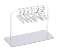 PATIKIL 1 Set Earring Holder with 8 Coat Hangers, Acrylic Earring Holder Organizer Stand Mini Coat Hangers Earring Display Stand Transparent Coat Rack for Studs Long Earring, Silvery