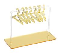 PATIKIL 1 Set Earring Holder with 8 Coat Hangers, Acrylic Earring Holder Organizer Stand Mini Coat Hangers Earring Display Stand Transparent Coat Rack for Studs Long Earring, Golden