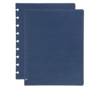 PATIKIL 1 Set Leather Discbound Notebook Cover, 7.6" x 9.57" Medium Size Disc Planner Cover for Disc Notebook Office Product, Blue