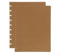 PATIKIL 1 Set Leather Discbound Notebook Cover, 7.6" x 9.57" Medium Size Disc Planner Cover for Disc Notebook Office Product, Brown