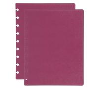 PATIKIL 1 Set Leather Discbound Notebook Cover, 7.6" x 9.57" Medium Size Disc Planner Cover for Disc Notebook Office Product, Pink