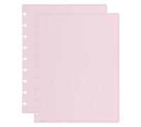 PATIKIL 1 Set Leather Discbound Notebook Cover, 7.6" x 9.57" Medium Size Disc Planner Cover for Disc Notebook Office Product, Light Pink