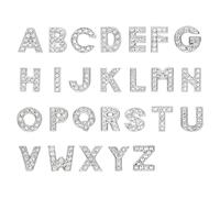 PATIKIL 1 Set Letter Charm, A-Z Rhinestone Letter Charm Crystal Alphabet Slide Wristbands Charm Pendant for Jewelry Making Leather Collar Necklace Bracelets Hair Clips, Silvery