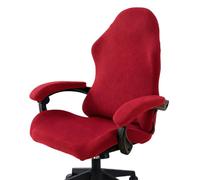 PATIKIL 1 Set Office Chair Cover, Desk Chair Cover Stretchable Universal Computer Seat Slipcover Large with Armrest Covers Zipper for Rolling Office Chairs Home Desk Seat, Red