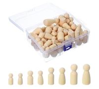 PATIKIL 1 Set Peoples, 50Pcs Wood Pegs People Unfinished Bodies Natural Wood Figures for Painting DIY Crafts Arts Graffiti