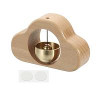 PATIKIL 1 Set Shopkeepers Bell, Wood Door Chime Hanging Door Bell Self-adhesive Hanging Jingle Bells for Door Opening Business When Entering Refrigerator Car, Beige, Clouds
