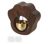 PATIKIL 1 Set Shopkeepers Bell, Wood Door Chime Hanging Door Bell Self-adhesive Hanging Jingle Bells for Door Opening Business When Entering Refrigerator Car, Brown, Cat Paw