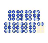 PATIKIL 1 to 50 Number Stickers 4 Inch / 100mm, Consecutive Vinyl Round Labels Self-Adhesive Dot Colored Decals for Inventory Classification Storage Box Organizing, Blue