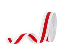 PATIKIL 1" White Red Striped Grosgrain Ribbon, 10 Yard Polyester Fabric Stripe Craft Ribbon Double Faced Design for Bow Gift Wrapping DIY Making Christmas Decorations