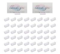 PATIKIL 1 x 0.6 Inch Adhesive Base Sign Holder, 200 Pcs Mini Sneeze Guard Holder Acrylic Panels Holder for Fastening and Lining Up Tags Cards Photos, Transparent