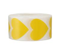 PATIKIL 1 x 1 Inch Heart Stickers Roll, 1 Roll/500 Pcs Stickers for Small Business Paper Self-Adhesive Gift Labels for Gift Wrapping Party Favor Tags Bags, Yellow