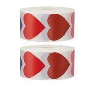 PATIKIL 1 x 1 Inch Heart Stickers Roll, 2 Roll/1000 Pcs Stickers for Small Business Paper Self-Adhesive Gift Labels for Gift Wrapping Party Favor Tags Bags, Multicolor